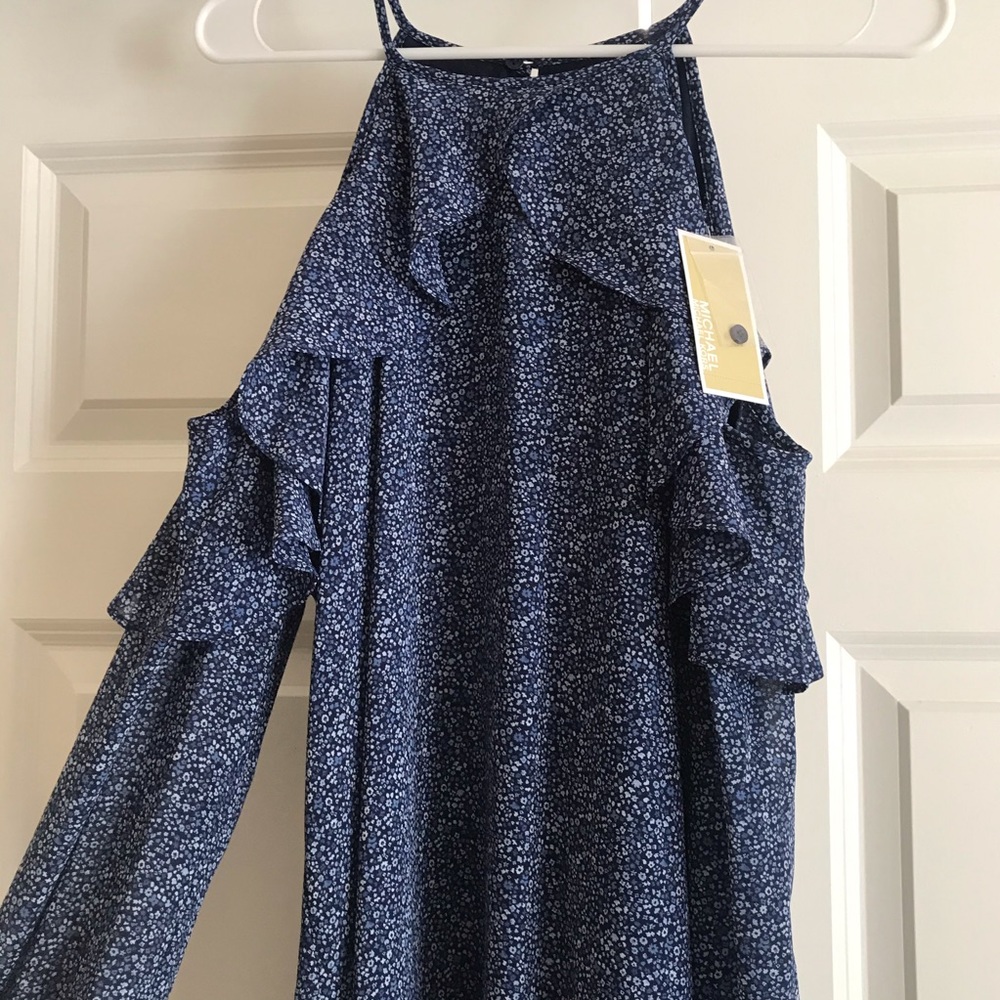 NEW Blue Floral Print Michael Kors Dress